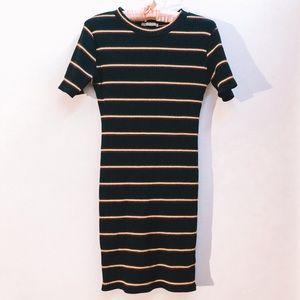 Zara Ribbed Striped Knit Dress Size Small